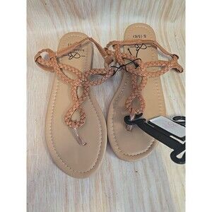 Bobbie Brooks Ladies " Must Haves" Sandals Strap- Size SMALL 5/6 BROWN NWT NEW